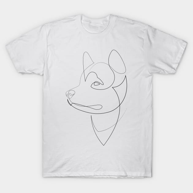 Alaskan Malamute - one line dog T-Shirt by addillum